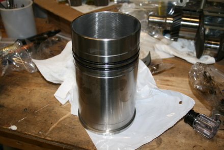 Cylinder liner ready to be installed into Allis Chalmers engine