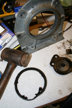 Felt seal removal from rear engine seal plate