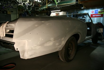First round of blocking on the 67 GTO rear quarter