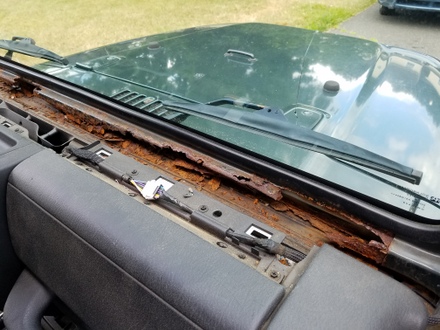 Some minor holes in windshield frame wrangler