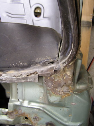 GTO winshield frame damage 1967