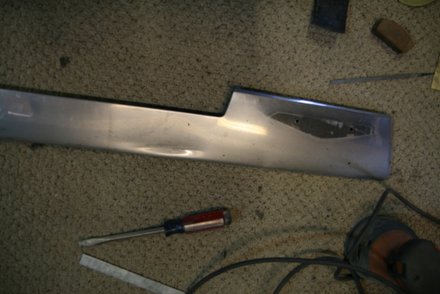 67 GTO rocker panel repair and polish 1