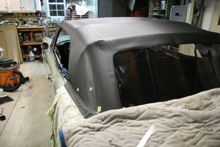 Top trim installed onto convertible