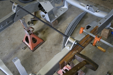 Sledge hammer adjustment on Willys CJ-3A frame