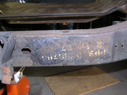 1967 GTO convertible frame part number stencil