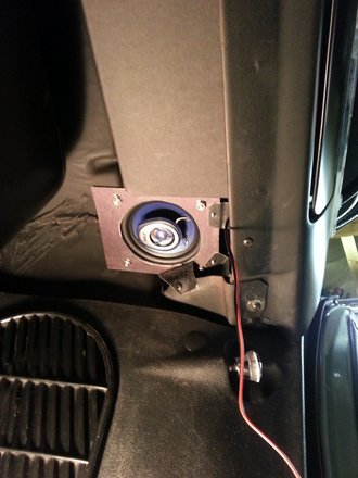 4 inch coax PYLE speaker under Pontiac GTO dash