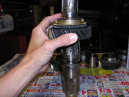 Installing second gear on a Muncie mainshaft