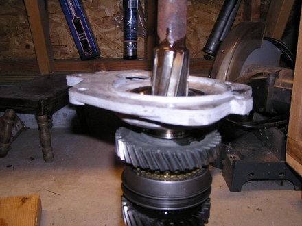 Installing rear bearing onto mainshaft Muncie