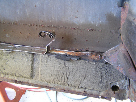 Peeling spot welds to remove metal section GTO trunk