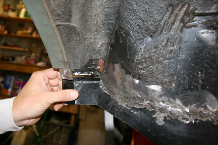 Passenger side outer wheel well repair